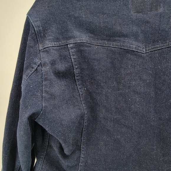 Levi Strauss & Co Denim Jean Jacket Button Up Womens Junior’s Large Dark Wash - Picture 7 of 7